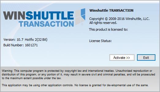 Product Activation The first time you launch Winshuttle RUNNER for