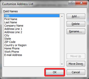 If you would like to customize the informational fields, click the Customize Columns