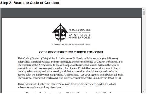 1 Code of Conduct Training and Signing 2 Watch the 22-minute video on Code of Conduct