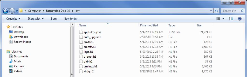 The characters, d, v, r, in the folder name have to be in lower case not in capital. Copy the released F/W zip file into the dvr folder in the USB thumb drive.