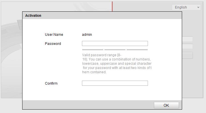 Figure 3-2 Activation Interface(Web) 3. Create a password and input the password into the password field.