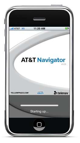 4. The Device Controls The iphone device features touch-screen capability. The AT&T Navigator application appears in Portrait view.