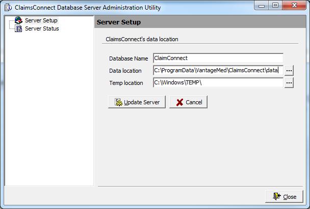 Database Server Administration Utility.