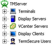 Display Clients This lists the display client types that can be added to a terminal configuration. They can be expanded to show the members of each display client type.