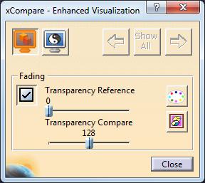 Enable/disable enhanced visualization. Overlay elements with differences.