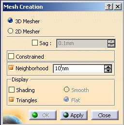 Insert Mesh Mesh Creation In the box, Increase the