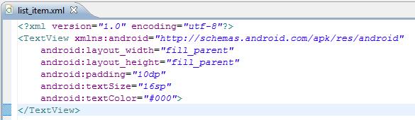 Auto Complete 1. Start a new project named HelloAutoComplete. 2. Create an XML file named list_item.