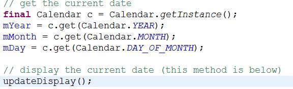 7. We set the selected date in DatePicker and get it from