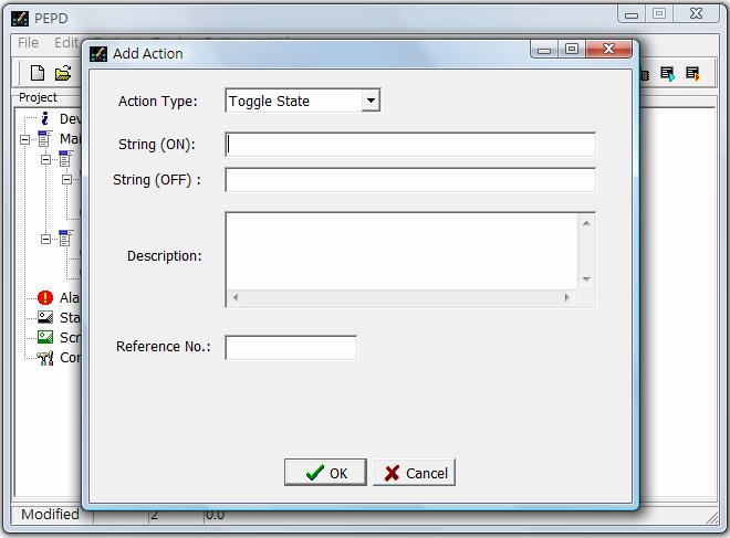 The [Add Action] window will pop up as shown below. In the Action Type item, select Toggle State for Light Switch.