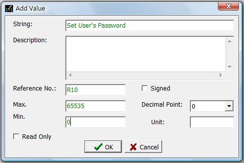 The Password Protection Type is Read/Write Protection, which means that users are requested to enter the correct password before they can access the operating menu.