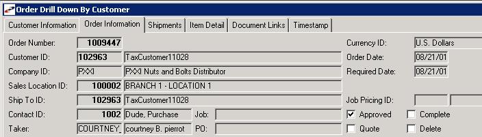 SQL Information P21 The Database