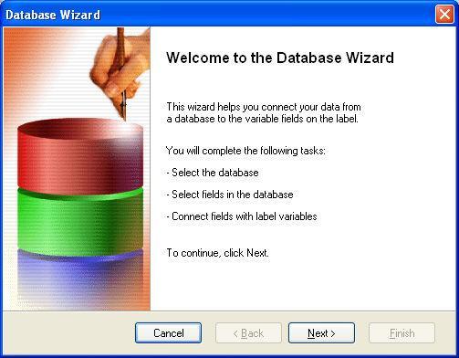Working with Databases Database Wizard Database Wizard Database wizard lets you specify the source database for the table in an easy step by step procedure.