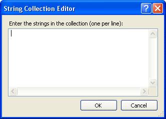 To use the String Collection Editor, type an item and press Return (it's just like a normal textbox. Each item will be one item in your drop-down box.