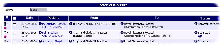 You can redirect a referral to another hospital by following the steps outlined below: 1 Click on the icon next to the referral you wish to redirect and select Redirect Click here Then click here 2 3