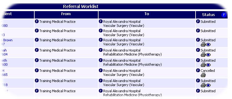 Statuses And Flags Statuses allow hospitals to control the status of a referral as it appears on the Referral Worklist.