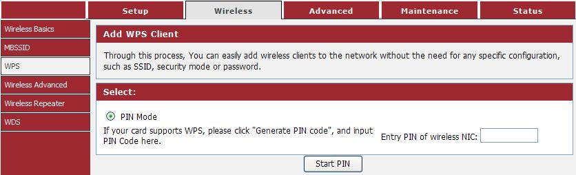 4-2-3 WPS Through this process, you can easily add wireless clients to the network without the need for any specific configuration, such as SSID, security mode or password.