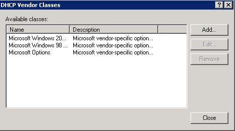 vendor-specific In our example, the command returns the following value: Vendor Class Id = HP J9729A