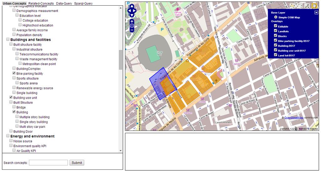 Explore the city 1. Select predefined areas (landlots, blocks) or draw a polygon 2.