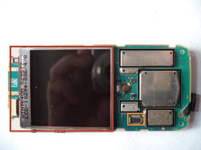 Keypad LCD and connector above it to the left (Removable).