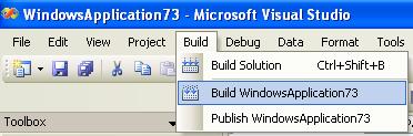 7 Set the compile mode on the Visual Studio toolbar to Release.
