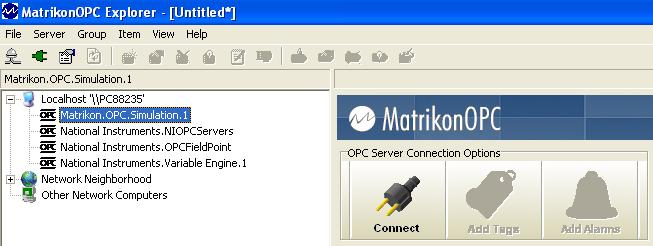 A OPC Tunneller software can be used to simplify the data communication between the server and clients. Figure 3-2 shows the Matrikon OPC Server for Simulation.
