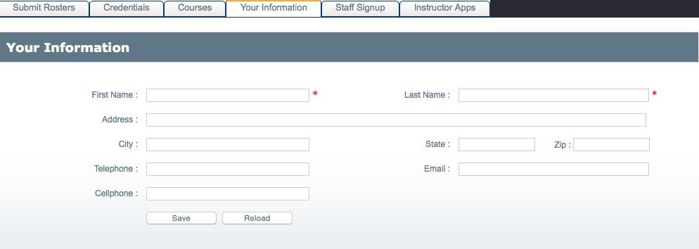 Your Information Page: The Your Information Page is an important part of the Instructor Portal.