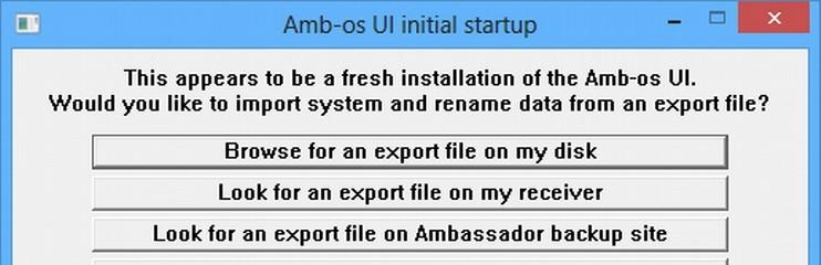 Import a backup file on Ambassador s FTP site If the AMR-100 has been replaced, use the serial number of the previous AMR-100.