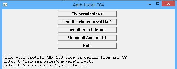 Amb-Install 004 When the install programs runs, it brings up the installation window with several options.