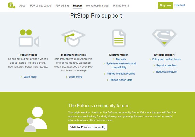 Further resources Comparison sheet PitStop Pro support webpage Documentation