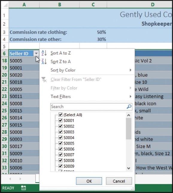 Using a Table to Manage Data Excel can