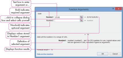 The Function Arguments dialog
