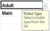 A dropdown arrow list will also appear next to the cell.