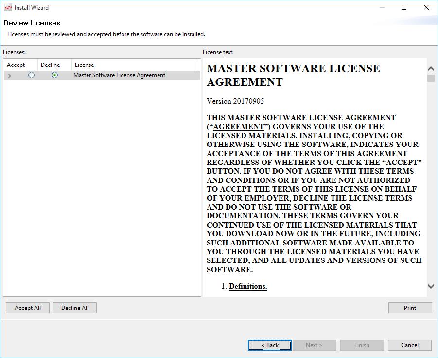 Setting Up Your Development Environment 13. Studio displays a Review Licenses dialog. Accept the licenses shown and click Finish.