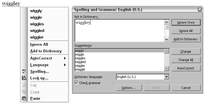 04 Bk01Ch01.qxd 9/3/03 9:19 AM Page 16 16 Spell-Checking a Document Add to Dictionary: Adds the word in the Not in Dictionary box to the words in the dictionary that Microsoft Word deems correct.