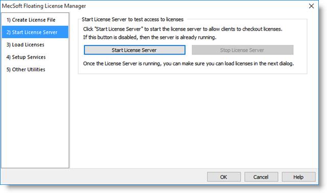 4 STEP 2) Start License Server Perform this step ONLY after you have verified that the license file has been created in STEP 1) Create License File.
