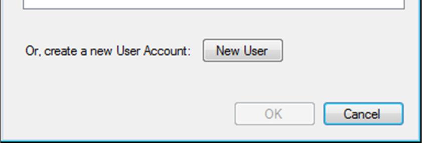 select an existing user account to log into the repository.