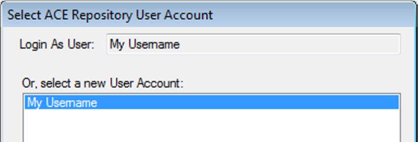 If you have previously created a user account, select your account name and click the OK button.