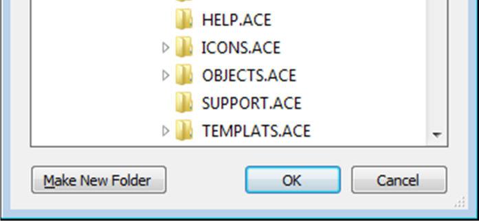 Note that configurations in ACE are based on a template.
