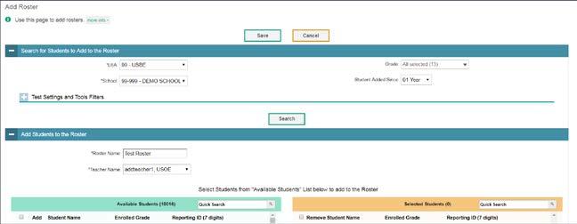 Preparing for Testing Adding a New Roster This section explains how to add a new roster to TIDE. Note: You can only create rosters from students associated with your school or district.