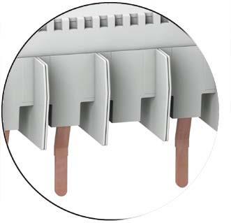 left on standby can be insulated by tooth cover end-pieces 3P, 240 V comusbar - 12 modules 3P,