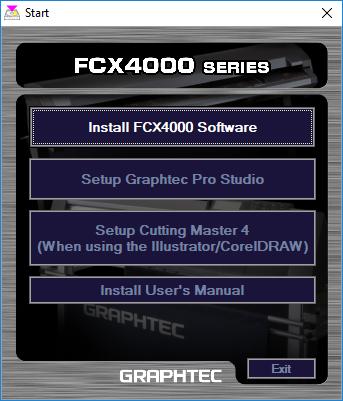 A. Install FCX4000 Software If you are using the plotter for the first time, click on [Install FCX4000 Software] to install the device. This operation will install the [Plotter Driver].