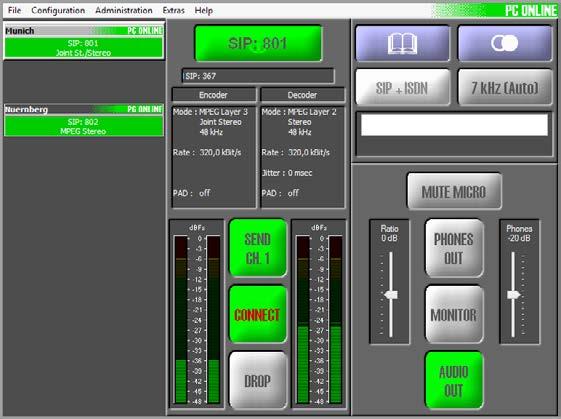 ISDN + AoIP MAGIC AC1 XIP PC Software Example Application: Audio Contribution via VoIP (SIP) or ISDN SIP Server AoIP 1
