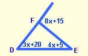 Exterior Angle Theorem: The measure of an exterior angle of a triangle is equal to the sum of the