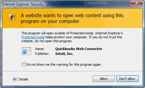 h. At this point your Internet Protection software may again display a prompt similar to the image below.