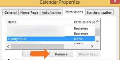 3. In the Calendar Properties window, select the Permissions tab. 4.