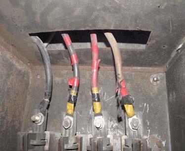 dressed well Panel board Finding #: E- 27 Mid span wire joints not insulated properly and protected.