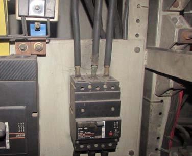 MCB mounted on wall Finding #: E- 21 Wires and cables inside distribution panel not arranged and firmly