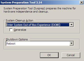 24 Kadar se uporabi orodje Sysprep pri operacijskem sistemu Microsoft Windows 7 nam to ponuja sledeče opcije: - Brisanje specifičnih podatkov o računalniku in namestitvi operacijskega sistema izbriše
