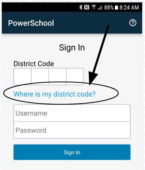 2. You can enter the District Code