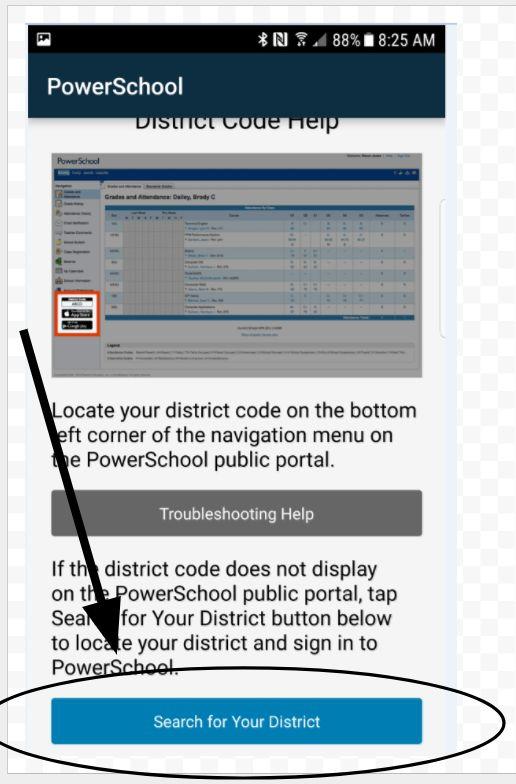 says Where is my district code? 3.